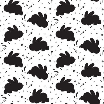 Happy easter seamless pattern with rabbit for print, wrap, fabric, greeting card. Vector
