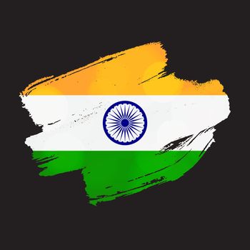 Happy Independence day India Greeting Template with Ashoka wheel. 15th of august. Design elements for print, card, banner, celebration. Vector