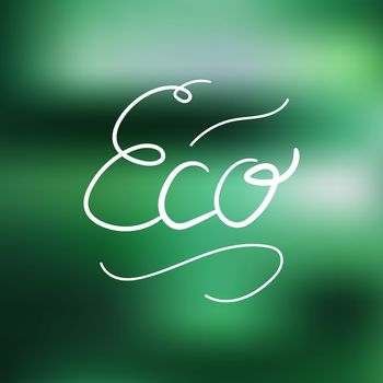 Hand drawn ecology and 100 percents natural lettering. Isolated grunge sticker or nature icon of quality for banner, web, card, print. Eco design. Vector
