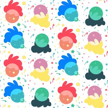 Happy easter seamless pattern with rabbit for print, wrap, fabric, greeting card. Vector