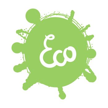 Hand drawn ecology and 100 percents natural lettering badge. Isolated grunge sticker or nature icon of quality for banner, web, card, print. Eco design. Vector