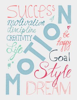 Vintage hand drawn lettering hipster composition with words about life, success and dream. Print, typographic, greeting, poster, t-shirt design about love. Vector