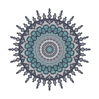 Hand drawn Mandala in arabic, indian, islam and ottoman culture decoration style. Ethnic geometric ornamental background. Magic vintage template of greeting, card, print, cloth, tattoo. Vector