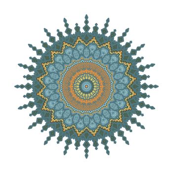 Hand drawn Mandala in arabic, indian, islam and ottoman culture decoration style. Ethnic geometric ornamental background. Magic vintage template of greeting, card, print, cloth, tattoo. Vector