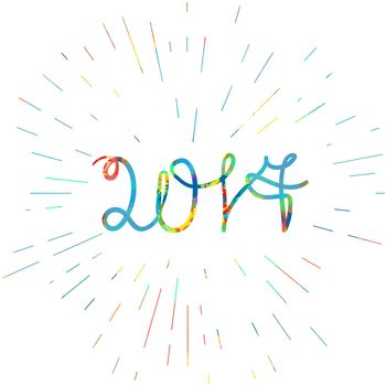 Lettering banner with text 2017 for print, poster, sticker. Happy new year greeting card. Vector