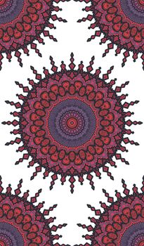 Hand drawn Gold Mandala Seamless Pattern. Arabic, indian, turkish and ottoman culture decoration style. Ethnic ornamental background. Magic vintage template of greeting, print, cloth, tattoo. Vector