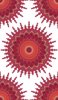 Hand drawn Gold Mandala Seamless Pattern. Arabic, indian, turkish and ottoman culture decoration style. Ethnic ornamental background. Magic vintage template of greeting, print, cloth, tattoo. Vector