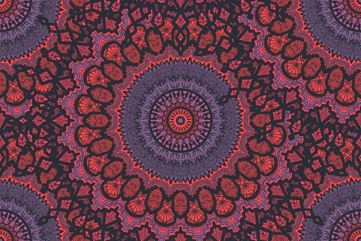 Hand drawn Gold Mandala Seamless Pattern. Arabic, indian, turkish and ottoman culture decoration style. Ethnic ornamental background. Magic vintage template of greeting, print, cloth, tattoo. Vector