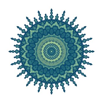 Hand drawn Mandala in arabic, indian, islam and ottoman culture decoration style. Ethnic geometric ornamental background. Magic vintage template of greeting, card, print, cloth, tattoo. Vector