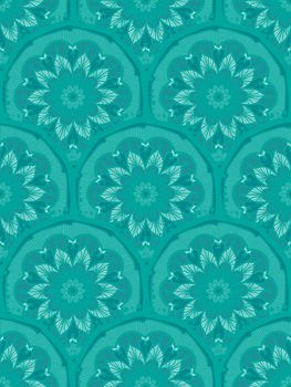 Hand drawn Mandala Seamless Pattern. Arabic, indian, turkish and ottoman culture decoration style. Ethnic ornamental background. Magic vintage template of greeting, card, print, cloth, tattoo. Vector