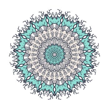 Hand drawn Mandala in arabic, indian, islam and ottoman culture decoration style. Ethnic geometric ornamental background. Magic vintage template of greeting, card, print, cloth, tattoo. Vector