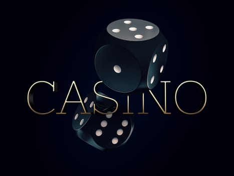 Two dices casino gambling template concept., clipping path included.