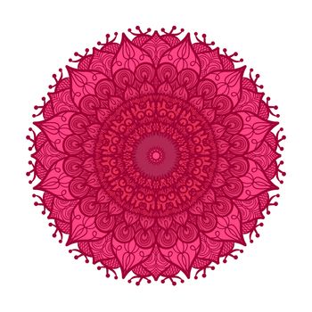 Hand drawn Mandala in arabic, indian, islam and ottoman culture decoration style. Ethnic geometric ornamental background. Magic vintage template of greeting, card, print, cloth, tattoo. Vector