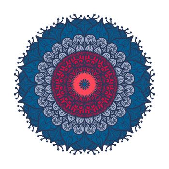 Hand drawn Mandala in arabic, indian, islam and ottoman culture decoration style. Ethnic geometric ornamental background. Magic vintage template of greeting, card, print, cloth, tattoo. Vector