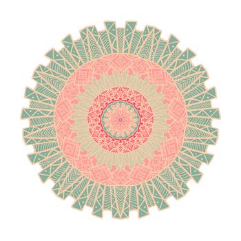 Hand drawn Mandala in arabic, indian, islam and ottoman culture decoration style. Ethnic geometric ornamental background. Magic vintage template of greeting, card, print, cloth, tattoo. Vector