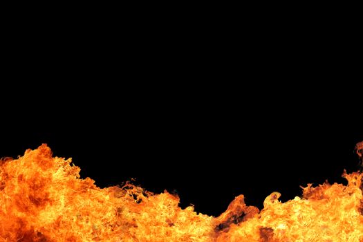 Background of blazing fire on black background