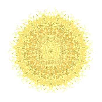 Hand drawn Mandala in arabic, indian, islam and ottoman culture decoration style. Ethnic geometric ornamental background. Magic vintage template of greeting, card, print, cloth, tattoo. Vector
