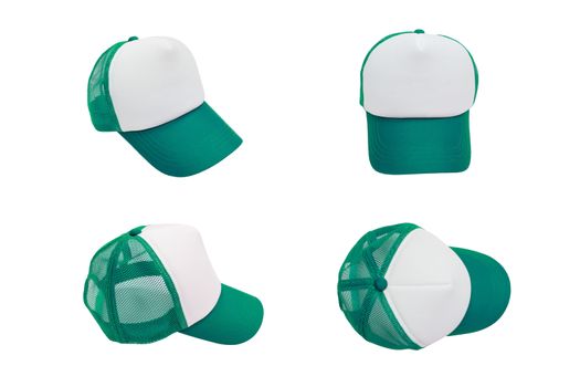 isolated green cap with blank space for logo mock up