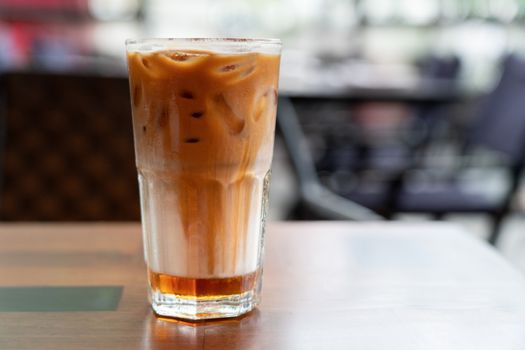 iced caramel macchiato on the table