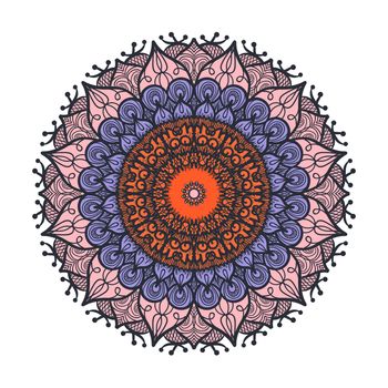 Hand drawn Mandala in arabic, indian, islam and ottoman culture decoration style. Ethnic geometric ornamental background. Magic vintage template of greeting, card, print, cloth, tattoo. Vector