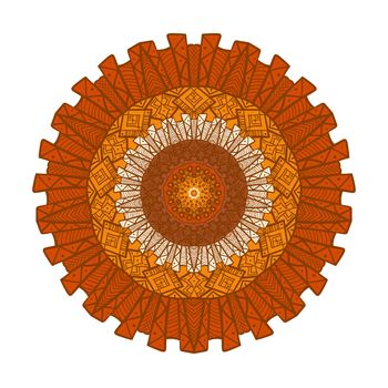 Hand drawn Mandala in arabic, indian, islam and ottoman culture decoration style. Ethnic geometric ornamental background. Magic vintage template of greeting, card, print, cloth, tattoo. Vector