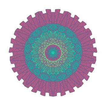 Hand drawn Mandala in arabic, indian, islam and ottoman culture decoration style. Ethnic geometric ornamental background. Magic vintage template of greeting, card, print, cloth, tattoo. Vector