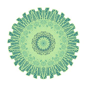 Hand drawn Mandala in arabic, indian, islam and ottoman culture decoration style. Ethnic geometric ornamental background. Magic vintage template of greeting, card, print, cloth, tattoo. Vector