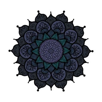Hand drawn Mandala in arabic, indian, islam and ottoman culture decoration style. Ethnic geometric ornamental background. Magic vintage template of greeting, card, print, cloth, tattoo. Vector