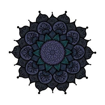 Hand drawn Mandala in arabic, indian, islam and ottoman culture decoration style. Ethnic geometric ornamental background. Magic vintage template of greeting, card, print, cloth, tattoo. Vector