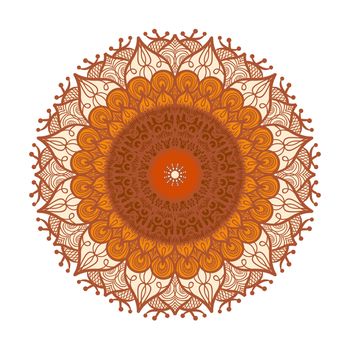 Hand drawn Mandala in arabic, indian, islam and ottoman culture decoration style. Ethnic geometric ornamental background. Magic vintage template of greeting, card, print, cloth, tattoo. Vector