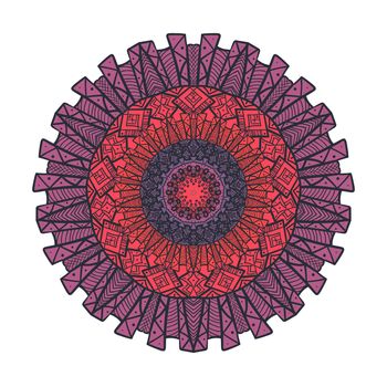 Hand drawn Mandala in arabic, indian, islam and ottoman culture decoration style. Ethnic geometric ornamental background. Magic vintage template of greeting, card, print, cloth, tattoo. Vector