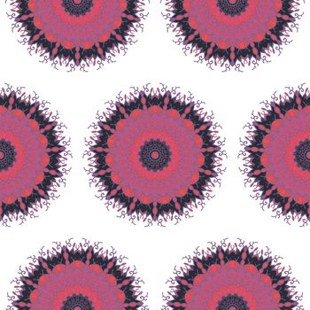 Hand drawn Mandala Seamless Pattern. Arabic, indian, turkish and ottoman culture decoration style. Ethnic ornamental background. Magic vintage template of greeting, card, print, cloth, tattoo. Vector