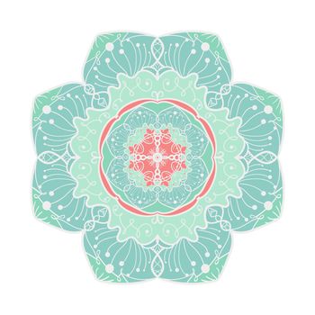Hand drawn Mandala in arabic, indian, islam and ottoman culture decoration style. Ethnic geometric ornamental background. Magic vintage template of greeting, card, print, cloth, tattoo. Vector