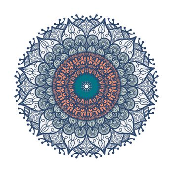 Hand drawn Mandala in arabic, indian, islam and ottoman culture decoration style. Ethnic geometric ornamental background. Magic vintage template of greeting, card, print, cloth, tattoo. Vector