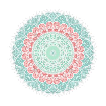 Hand drawn Mandala in arabic, indian, islam and ottoman culture decoration style. Ethnic geometric ornamental background. Magic vintage template of greeting, card, print, cloth, tattoo. Vector