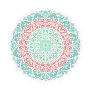 Hand drawn Mandala in arabic, indian, islam and ottoman culture decoration style. Ethnic geometric ornamental background. Magic vintage template of greeting, card, print, cloth, tattoo. Vector