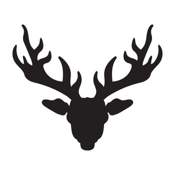 Deer head with horns for t-shirt, tattoo, print, fabric, poster and illustrations. Vector