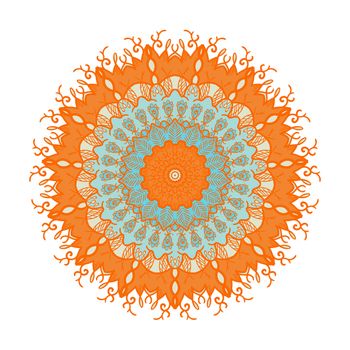 Hand drawn Mandala in arabic, indian, islam and ottoman culture decoration style. Ethnic geometric ornamental background. Magic vintage template of greeting, card, print, cloth, tattoo. Vector