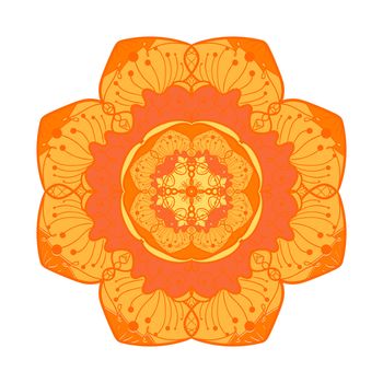 Hand drawn Mandala in arabic, indian, islam and ottoman culture decoration style. Ethnic geometric ornamental background. Magic vintage template of greeting, card, print, cloth, tattoo. Vector