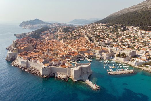 Aerial viel of the old town of Dubrovnik, Croatia