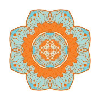 Hand drawn Mandala in arabic, indian, islam and ottoman culture decoration style. Ethnic geometric ornamental background. Magic vintage template of greeting, card, print, cloth, tattoo. Vector