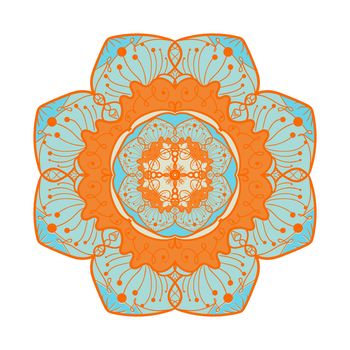 Hand drawn Mandala in arabic, indian, islam and ottoman culture decoration style. Ethnic geometric ornamental background. Magic vintage template of greeting, card, print, cloth, tattoo. Vector