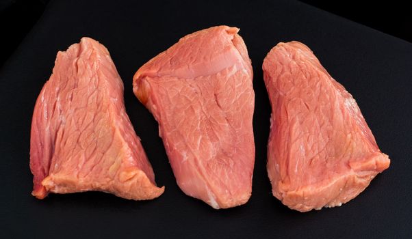 Pieces of raw meat. Ingredients for cooking. Lamb, pork, beef, lamb. Farming, eco-friendly production