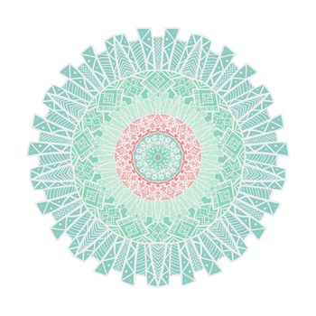 Hand drawn Mandala in arabic, indian, islam and ottoman culture decoration style. Ethnic geometric ornamental background. Magic vintage template of greeting, card, print, cloth, tattoo. Vector