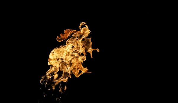 Fire flames on black background. fire on black background isolated. fire patterns