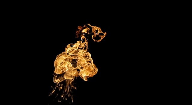 Fire flames on black background. fire on black background isolated. fire patterns