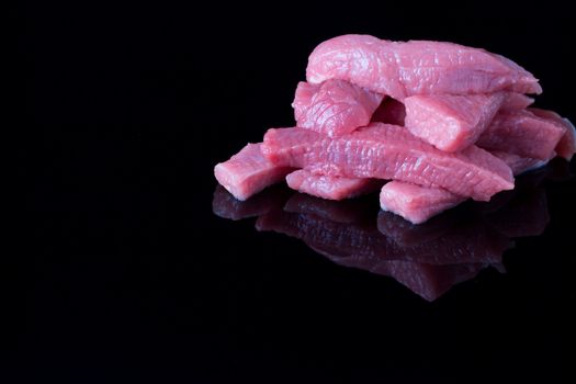 Pieces of raw meat. Ingredients for cooking. Lamb, pork, beef, lamb. Farming, eco-friendly production	
