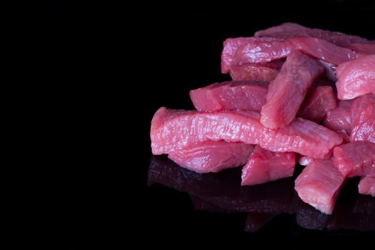 Pieces of raw meat. Ingredients for cooking. Lamb, pork, beef, lamb. Farming, eco-friendly production	