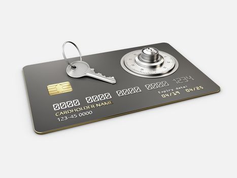 3d Rendering of Credit Card Protection, clipping path included.
