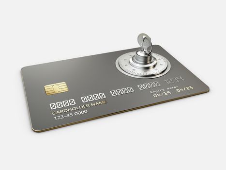 of Credit Card Protection, clipping path included, 3d Rendering